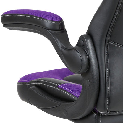 X10 Gaming Chair Racing Office Computer Swivel Chair, Purple/Black LeatherSoft