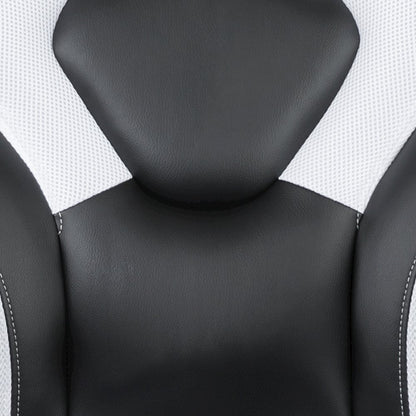 X10 Gaming Chair Racing Office Computer Swivel Chair, White/Black LeatherSoft