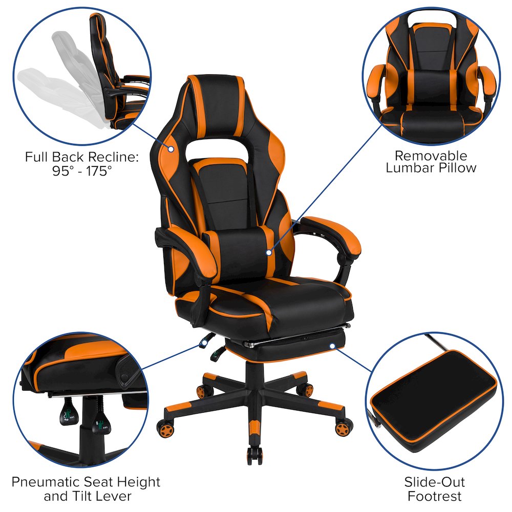 X40 Gaming Chair Racing Computer Chair - Black/Orange