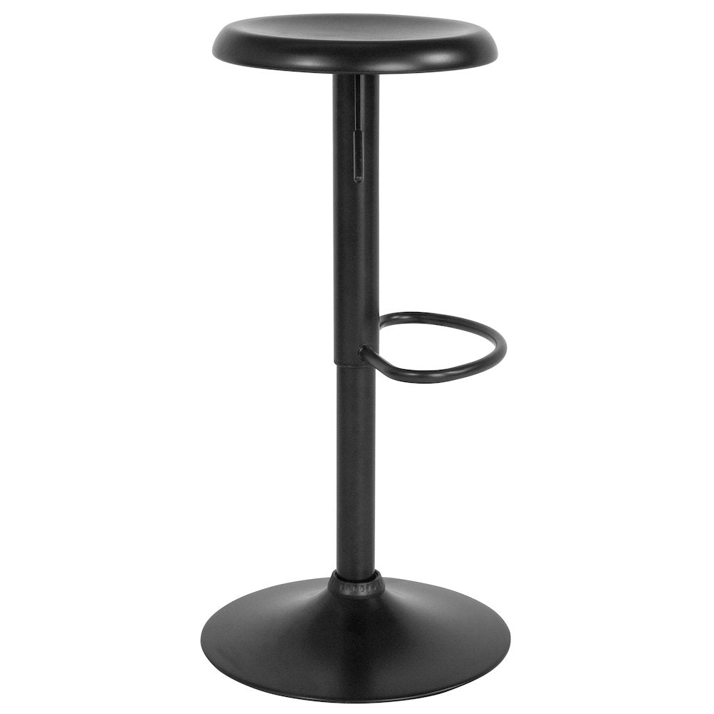 Adjustable Height Retro Barstool in Black Finish