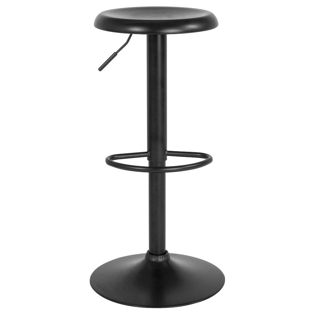 Adjustable Height Retro Barstool in Black Finish