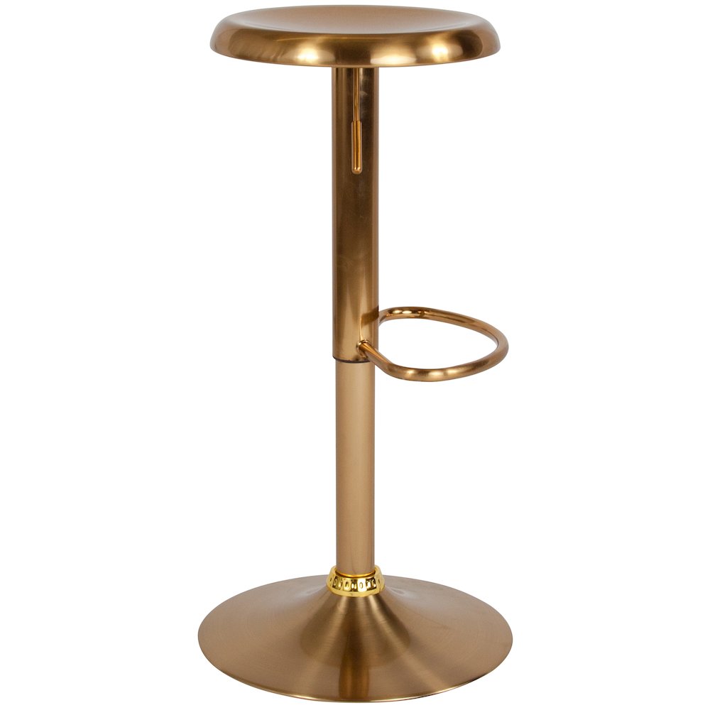 Adjustable Height Retro Barstool in Gold Finish