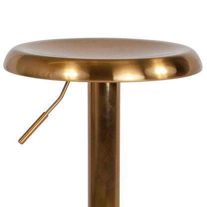 Adjustable Height Retro Barstool in Gold Finish
