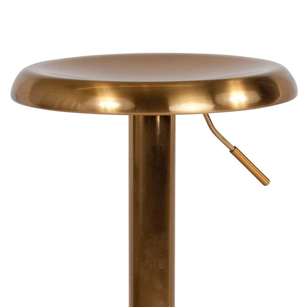 Adjustable Height Retro Barstool in Gold Finish