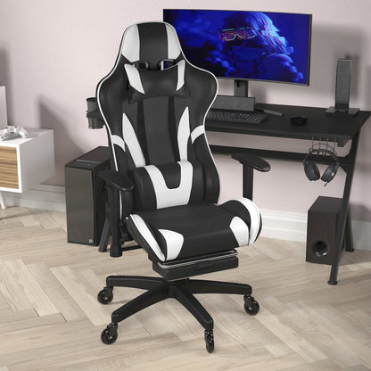 X30 Gaming Chair Racing Computer Chair with Back, Slide-Out Footrest,