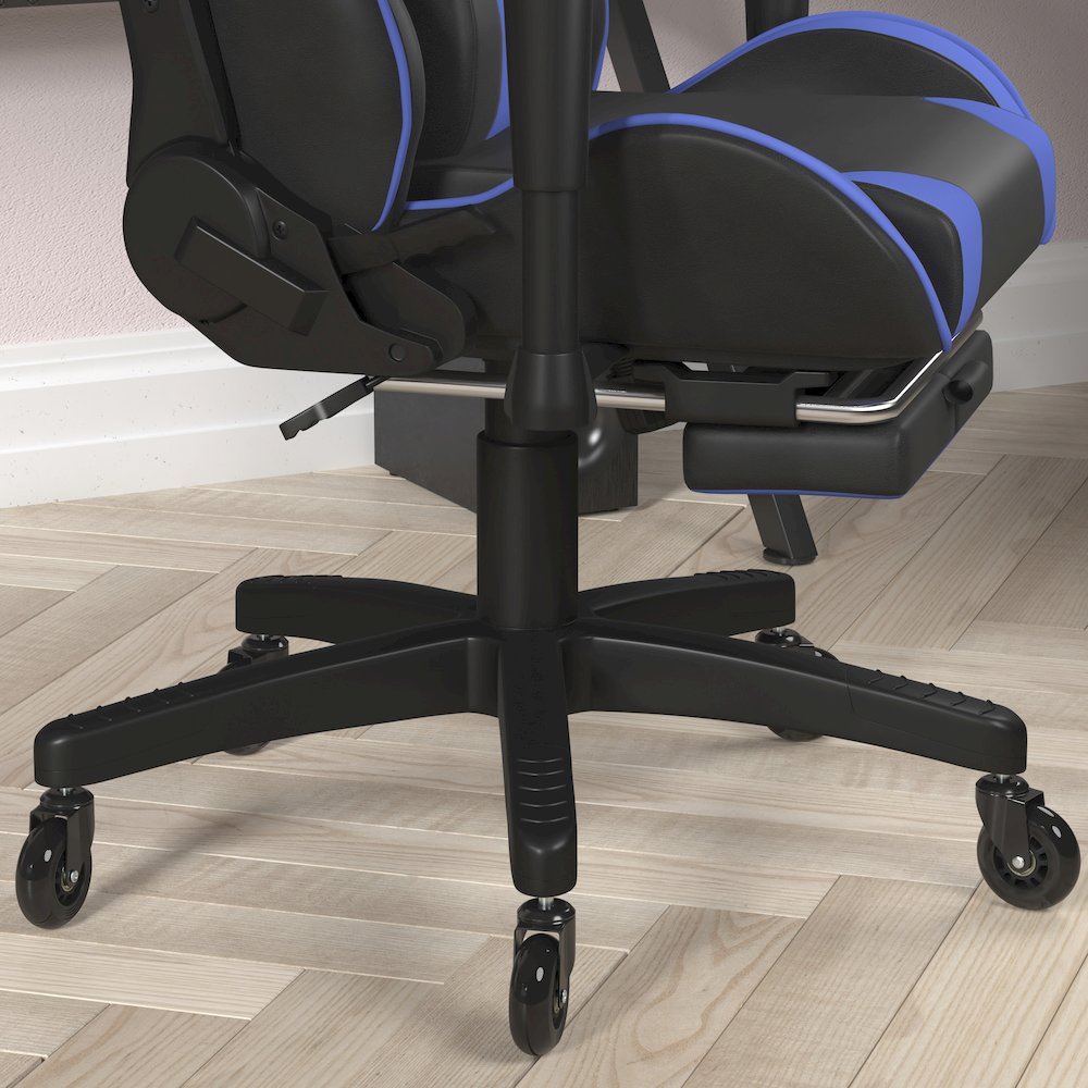 X30 Gaming Chair Racing Computer Chair with Back, Slide-Out Footrest, in Blue