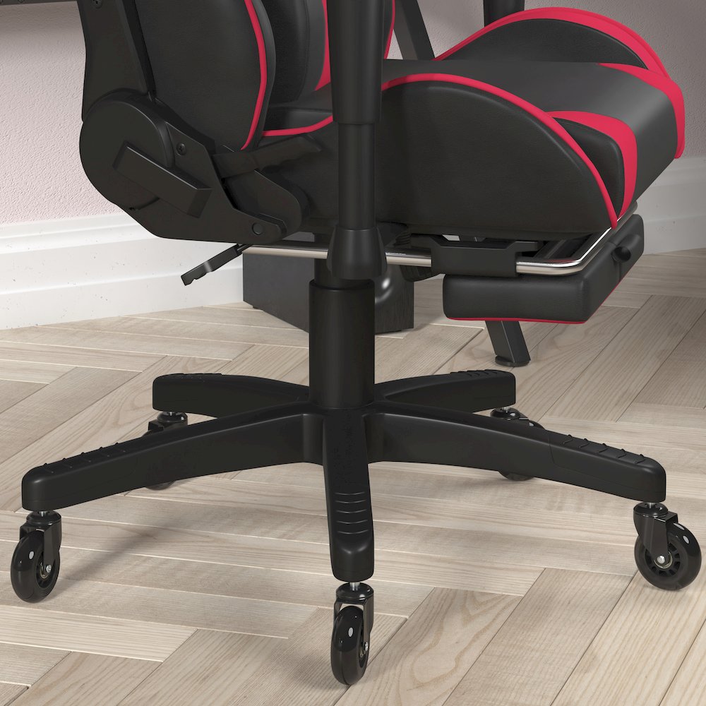 X30 Gaming Chair Racing Computer Chair with Back, Slide-Out Footrest, in Red