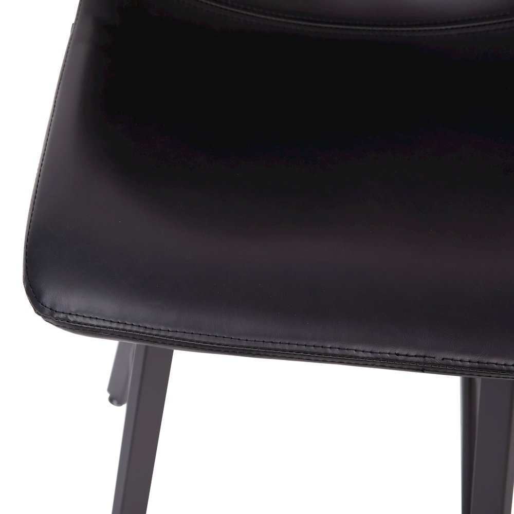 Armless 24 Inch Counter Height Stools with Footrests in Black, Set of 2