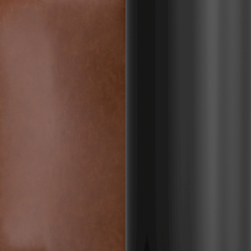 Cognac Padded LeatherSoft Armless Stationary Task Office Chair, Black Frame