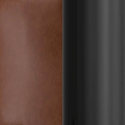Cognac Padded LeatherSoft Armless Stationary Task Office Chair, Black Frame