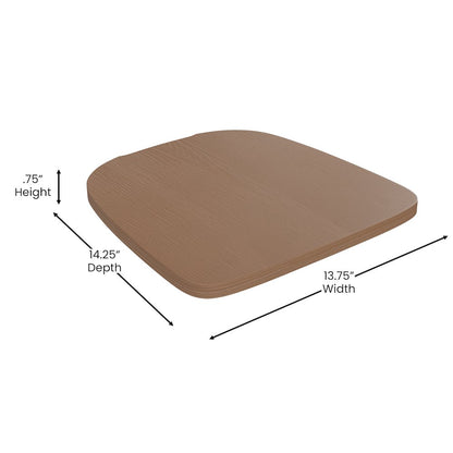Green Metal Indoor-Outdoor Stackable Chair with Teak Poly Resin Wood Seat