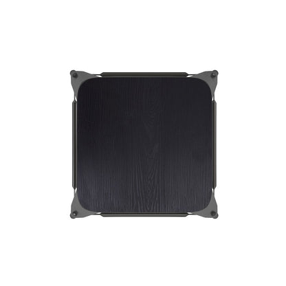 30" High Black Metal Indoor-Outdoor Barstool with Black Poly Resin Wood Seat