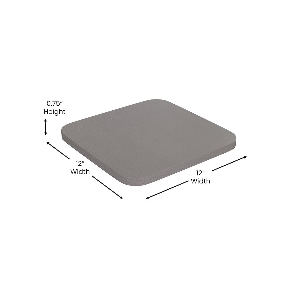 30" High Silver Metal Bar Height Stool with Gray All-Weather Poly Resin Seat