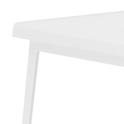 Commercial Grade 23.75" Square White Metal Indoor-Outdoor Bar Height Table