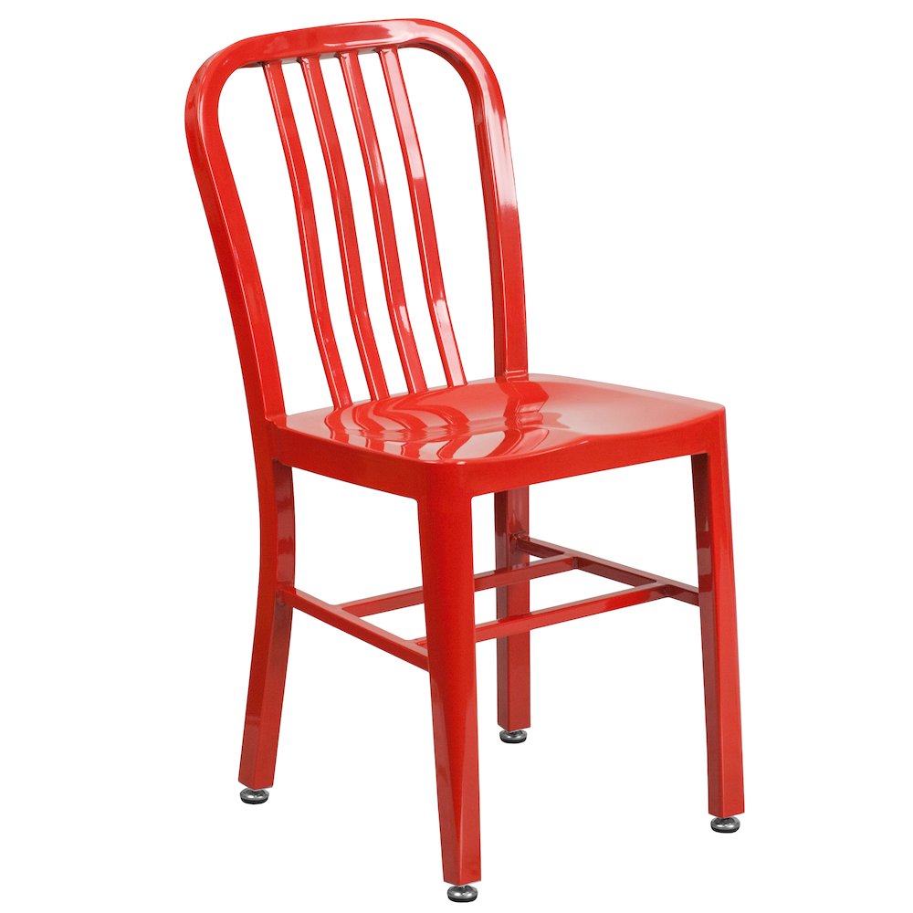 Commercial Grade Red Metal Indoor-Outdoor Chair