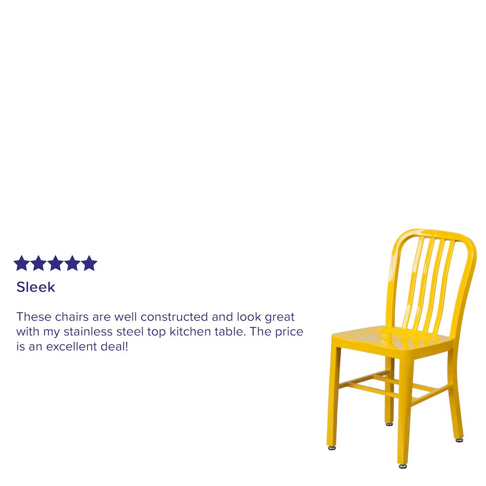 Commercial Grade Yellow Metal Indoor-Outdoor Chair