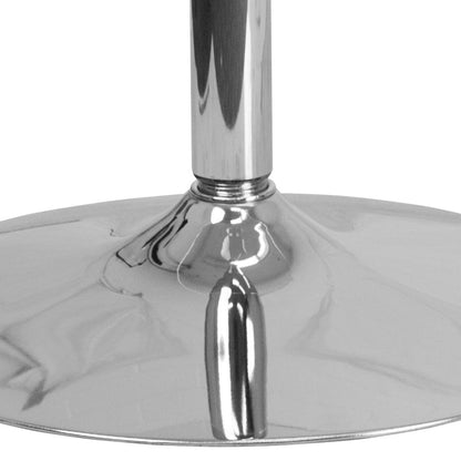 23.5'' Round Glass Table with 35.5''H Chrome Base