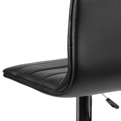 Black Vinyl Adjustable Bar Stool, Swivel Stool with Chrome Pedestal Base