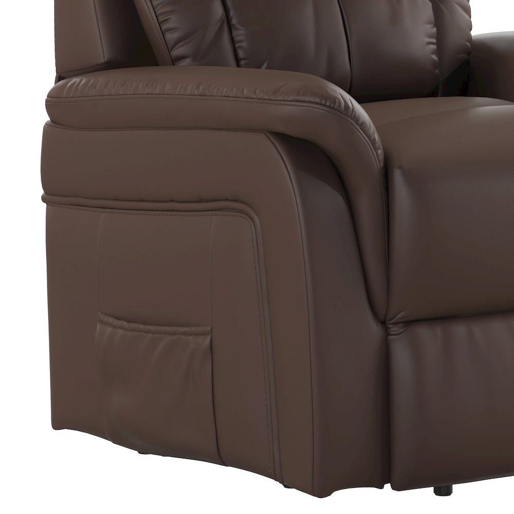 HERCULES Series Cognac LeatherSoft Remote Powered Lift Recliner for Elderly