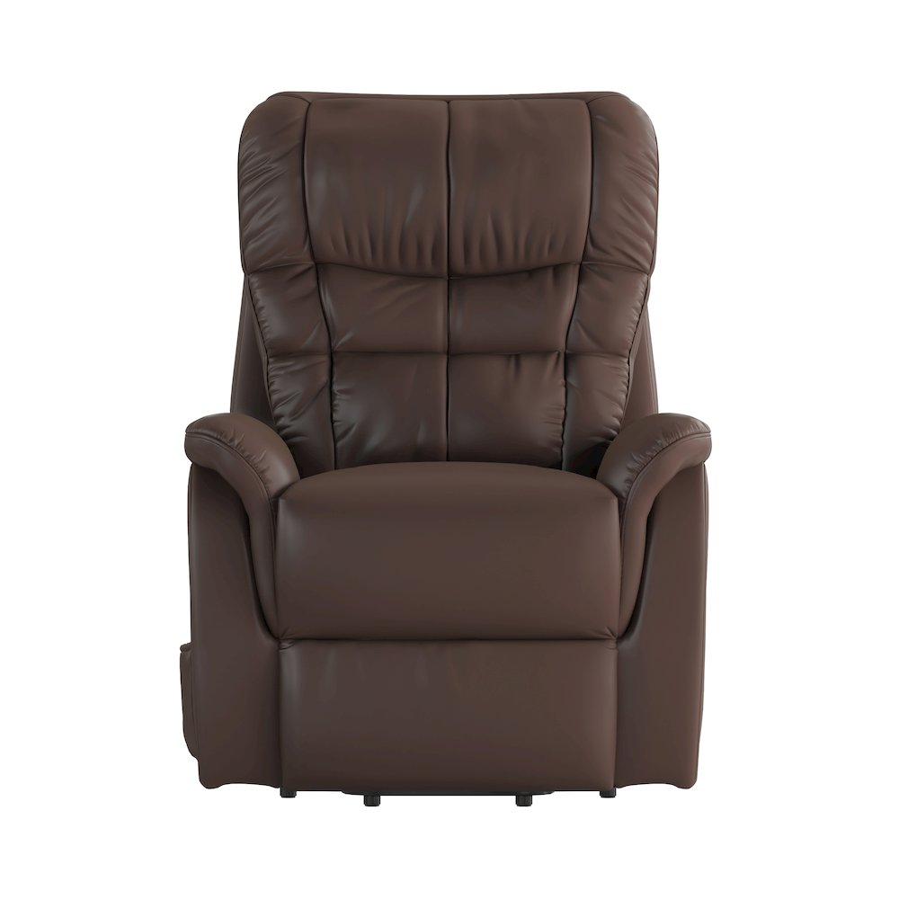 HERCULES Series Cognac LeatherSoft Remote Powered Lift Recliner for Elderly