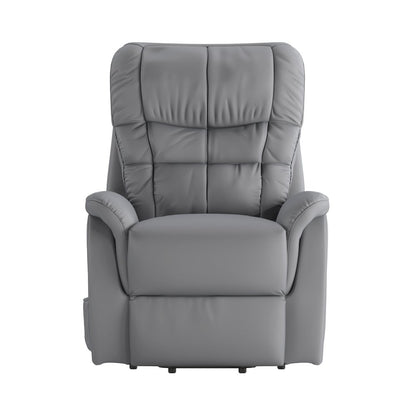 HERCULES Series Gray LeatherSoft Remote Powered Lift Recliner for Elderly