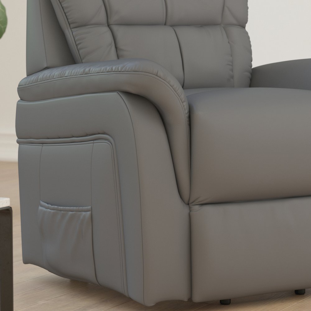 HERCULES Series Gray LeatherSoft Remote Powered Lift Recliner for Elderly