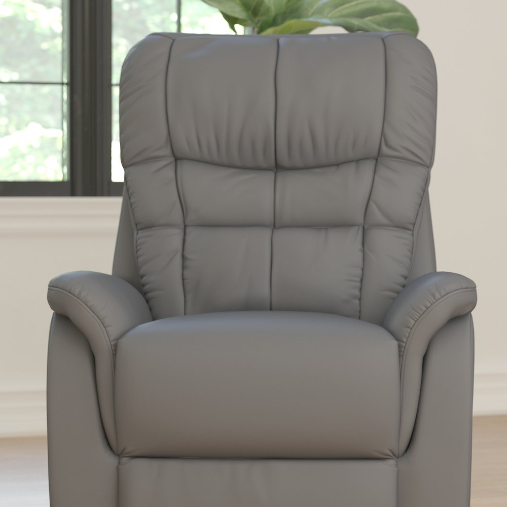 HERCULES Series Gray LeatherSoft Remote Powered Lift Recliner for Elderly