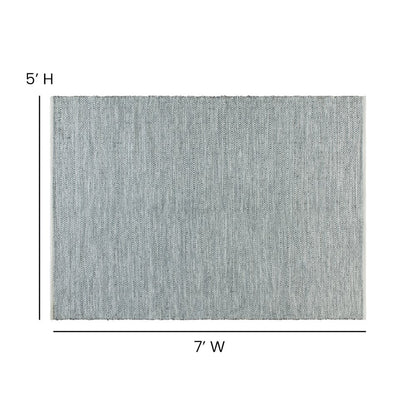 5' x 7' Handwoven Indoor/Outdoor Diamond Pattern Area Rug in Grey