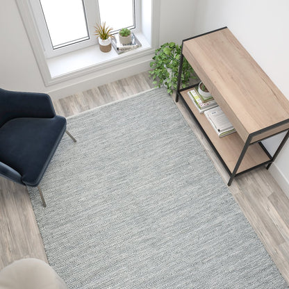 5' x 7' Handwoven Indoor/Outdoor Diamond Pattern Area Rug in Grey