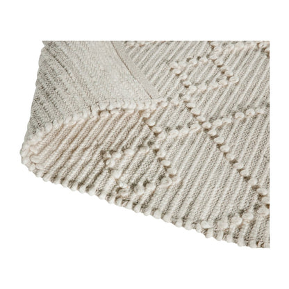 8' x 10' White, Ivory Geometric Design Handwoven Area Rug