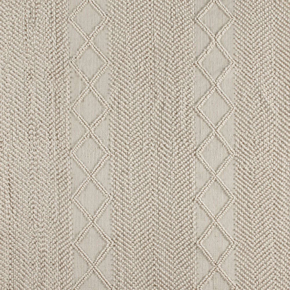 8' x 10' White, Ivory Geometric Design Handwoven Area Rug