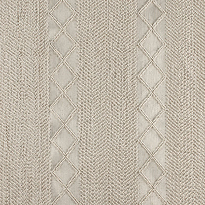 8' x 10' White, Ivory Geometric Design Handwoven Area Rug