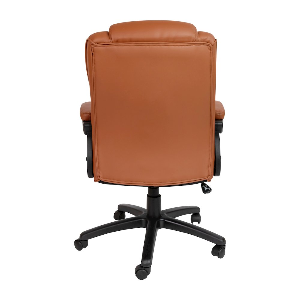 Fundamentals Big & Tall 400 lb. Rated Brown Swivel Office Chair with Padded Arms