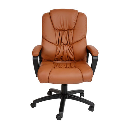 Fundamentals Big & Tall 400 lb. Rated Brown Swivel Office Chair with Padded Arms