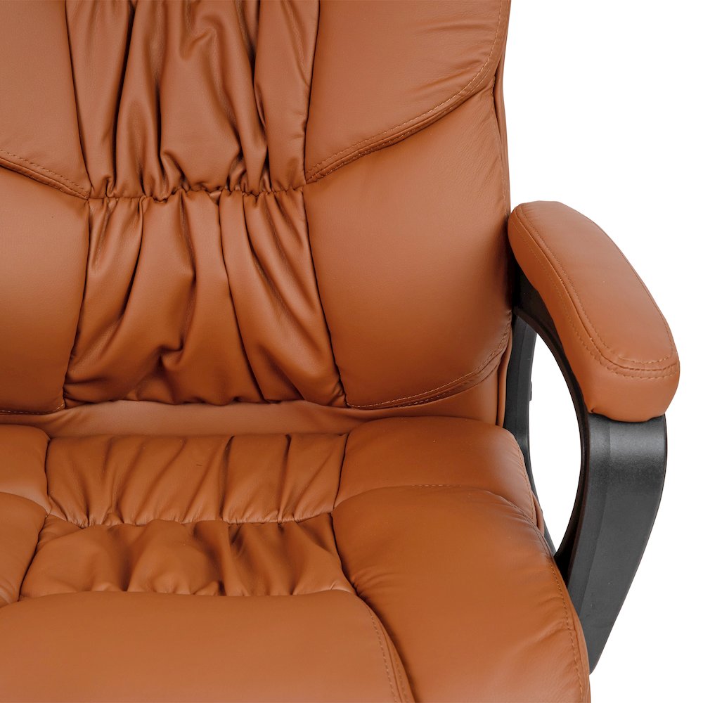 Fundamentals Big & Tall 400 lb. Rated Brown Swivel Office Chair with Padded Arms