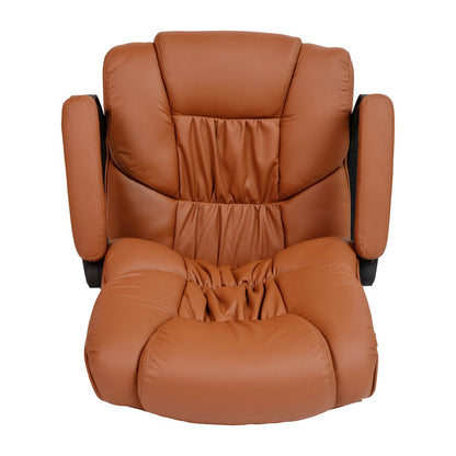 Fundamentals Big & Tall 400 lb. Rated Brown Swivel Office Chair with Padded Arms