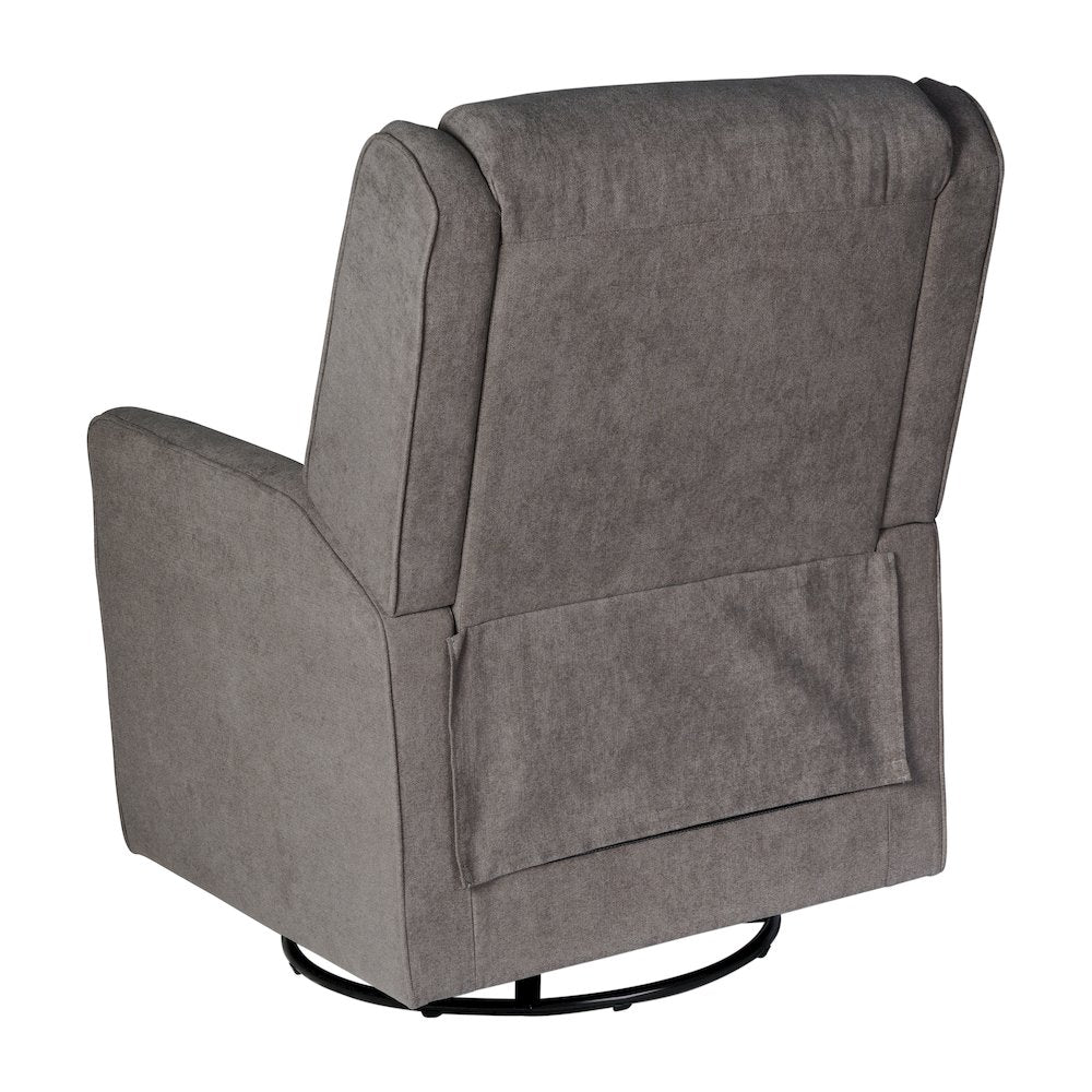 Manual Reclining Glider Swivel Chair, Dark Gray