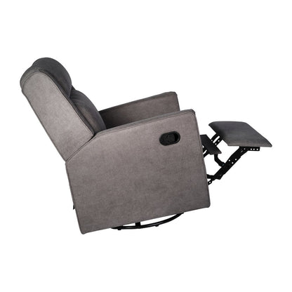 Manual Reclining Glider Swivel Chair, Dark Gray