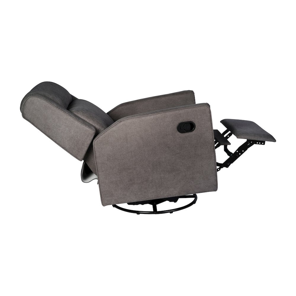 Manual Reclining Glider Swivel Chair, Dark Gray