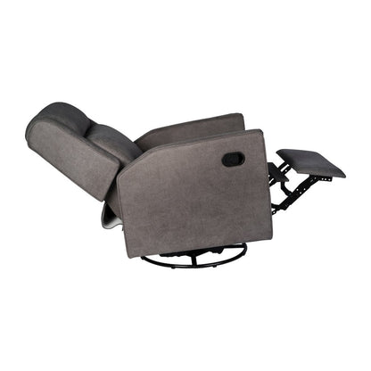 Manual Reclining Glider Swivel Chair, Dark Gray