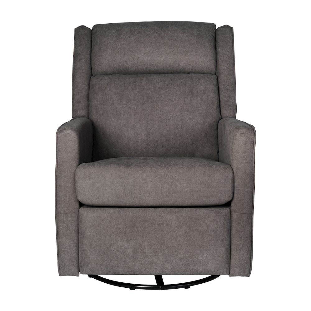 Manual Reclining Glider Swivel Chair, Dark Gray
