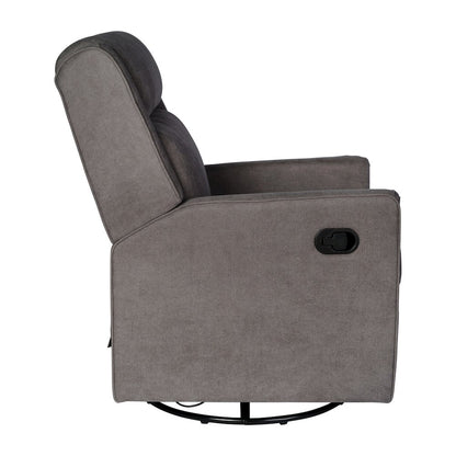 Manual Reclining Glider Swivel Chair, Dark Gray