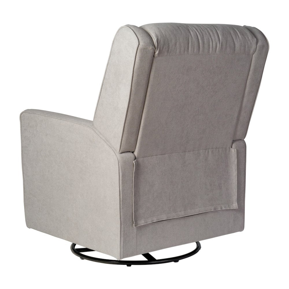 Manual Reclining Glider Swivel Chair, Light Gray
