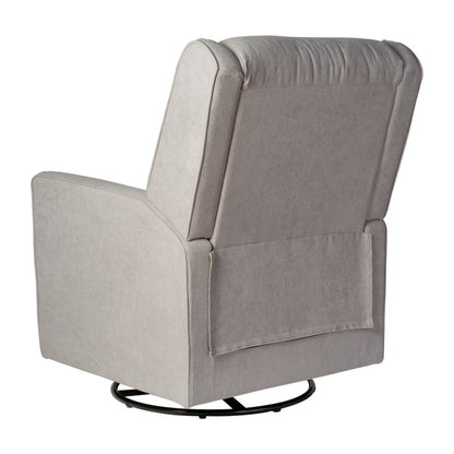 Manual Reclining Glider Swivel Chair, Light Gray