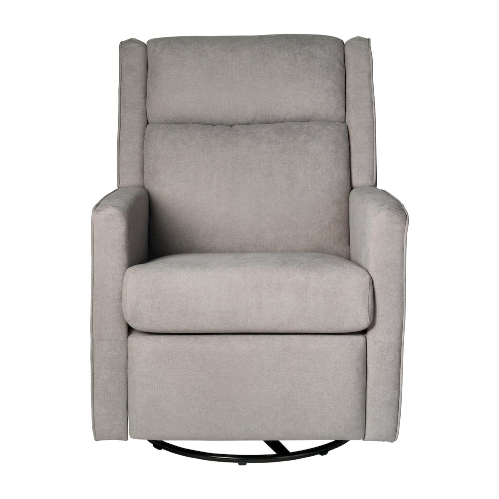 Manual Reclining Glider Swivel Chair, Light Gray