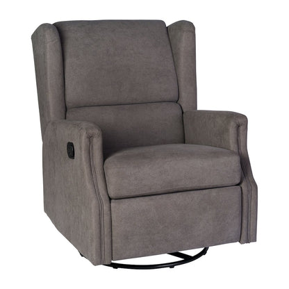 Wingback Manual Reclining Glider Swivel Chair, Dark Gray