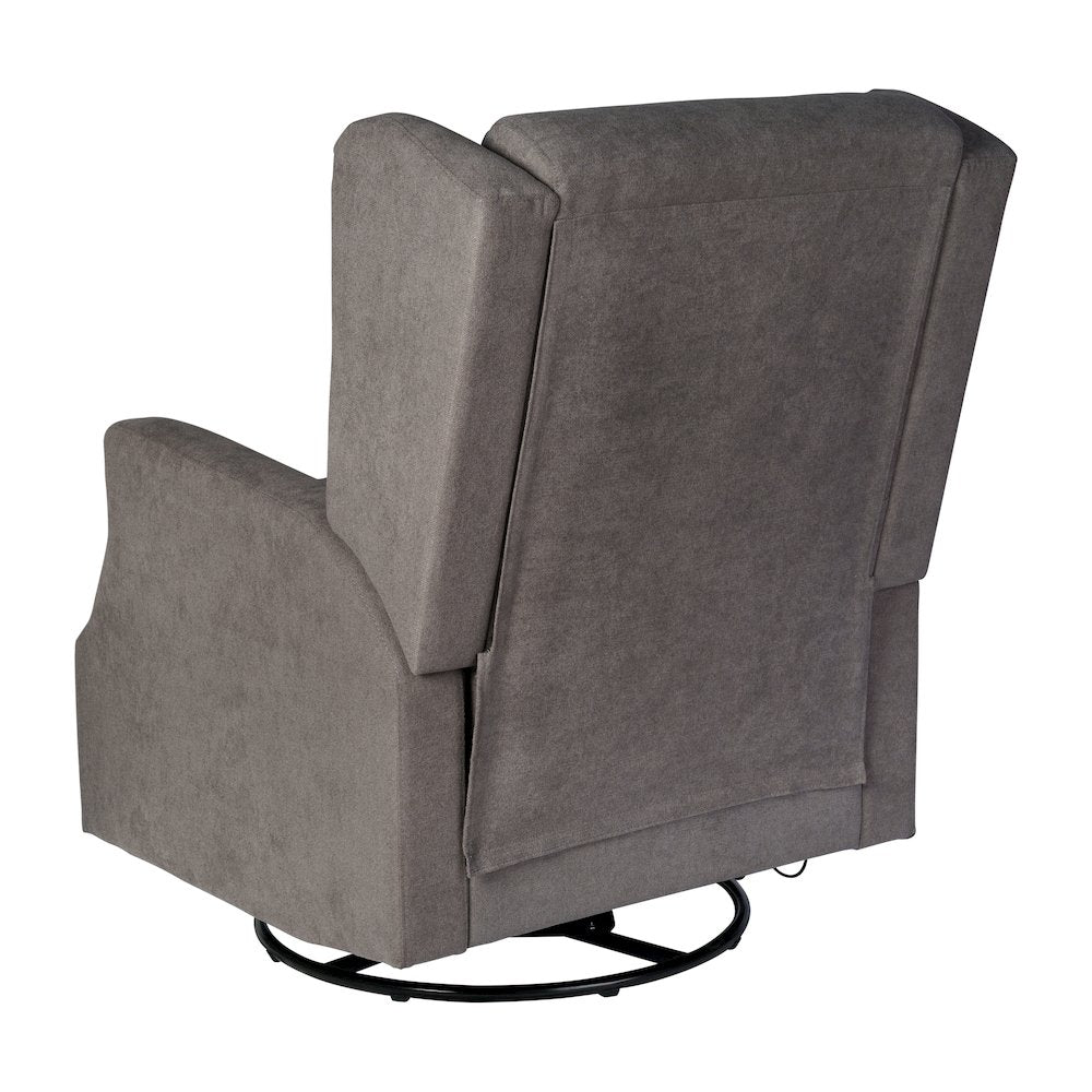 Wingback Manual Reclining Glider Swivel Chair, Dark Gray