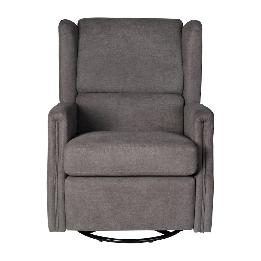 Wingback Manual Reclining Glider Swivel Chair, Dark Gray