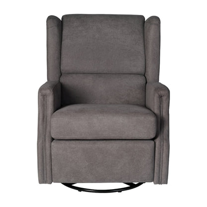 Wingback Manual Reclining Glider Swivel Chair, Dark Gray