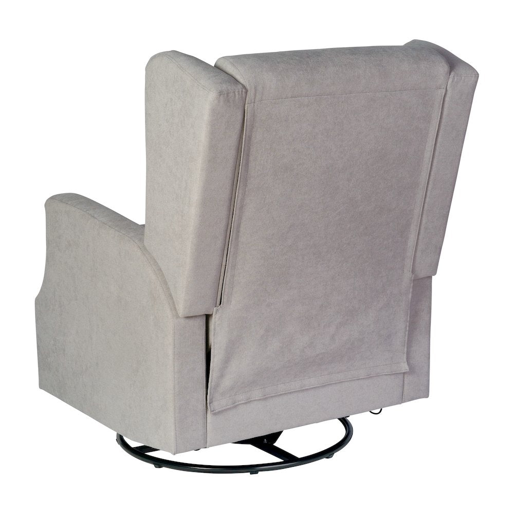 Wingback Manual Reclining Glider Swivel Chair, Light Gray